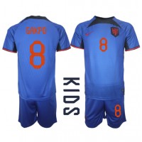 Niederlande Cody Gakpo #8 Auswärts Trikotsatz Kinder WM 2022 Kurzarm (+ Kurze Hosen)